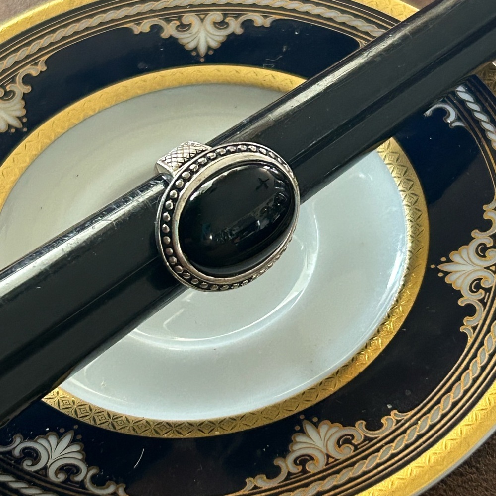 Vintage Black Onyx 925 Ring